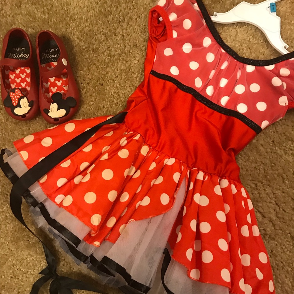 Minnie Mouse Costume 2t small  with Shoes size 6-7
